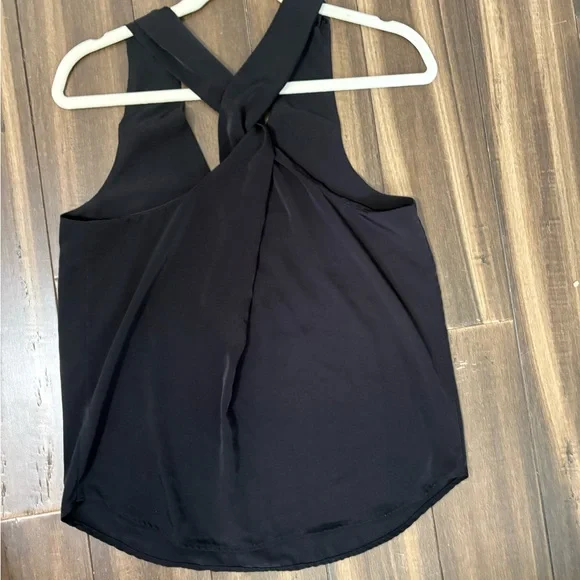Zara XS Black Sleeveless Tank Top Blouse V Neck Racerback Criss Cross Basic - Picture 7 of 7
